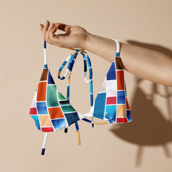 All-over print recycled string bikini top - Image 5
