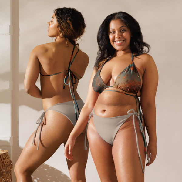 All-over print recycled string bikini top - Image 6